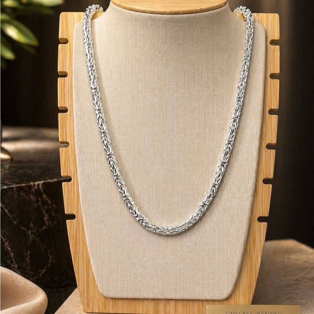 925 Sterling Silver Byzantine Chain Men’s Necklace Size 26” - Picture 16 of 17